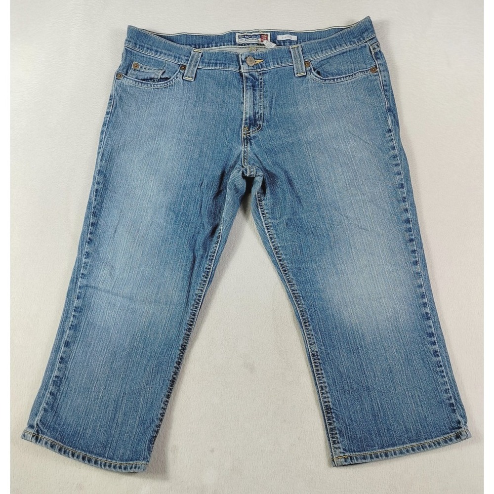 Vintage Old Navy Ultra‎ Low Waist Capri Jeans Womens 16 Blue Stretch Y2K Denim
